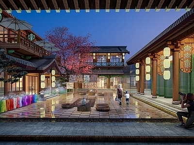 新中式中式餐饮建筑 唐风建筑 文创院落 国潮咖啡 现代中式 传统商业院落