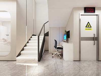 现代楼梯间 楼梯间 CT室 走廊