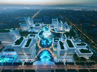 现代简约商务中心 曲线 Aedas 现代 产业园 会展中心