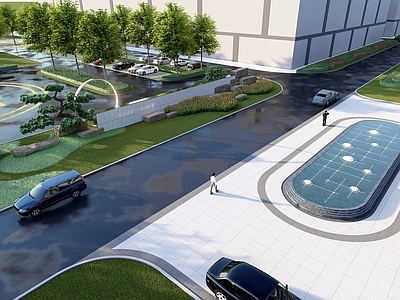 现代新中式办公园区景观 物流园景观 产业园景观 国际港区办公景观 办公园区景观