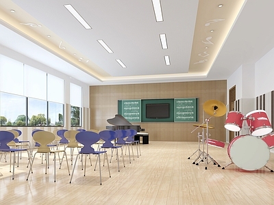 现代教室 音乐教室 小学音乐教室 学校音乐室