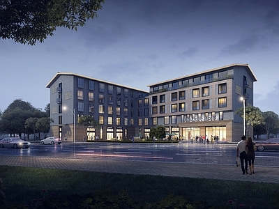 新中式中式古建 新中式 建筑立面 古建筑 酒店