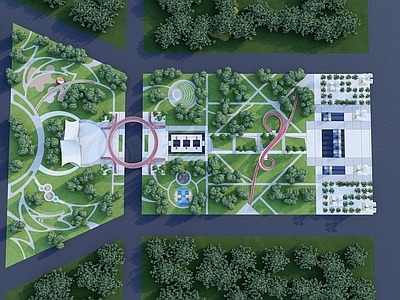 现代景观公园 公园 城市公园 休闲 景观