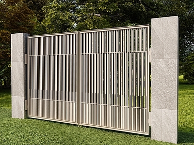 现代新中式大门 消防大门 小区消防门 铁艺消防门 消防门 消防入口