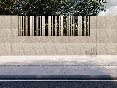 现代简约围墙 小区围墙 实体围墙 现代围墙 铁艺围墙 围挡