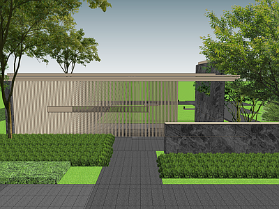 现代轻奢廊架 现代轻奢社区廊架 现代简约休息廊架 小区会客厅廊架 金属格栅极简廊架 示范区景观廊架