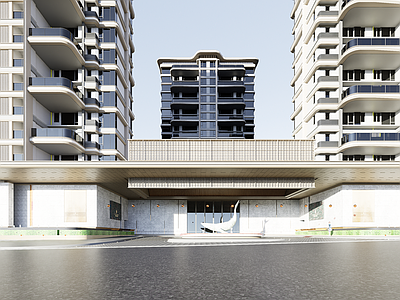 现代小区建筑 精细化小区全模