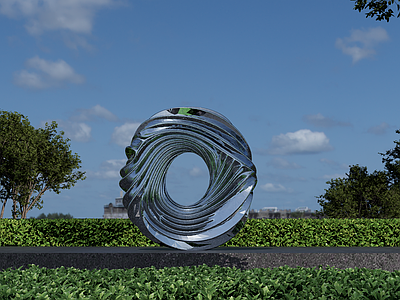 现代雕塑 不锈钢雕塑 圆环小品 创意景观小品 创意景观雕塑