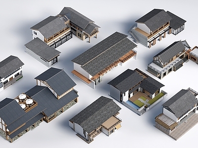 现代民宿建筑 新中式民宿建筑 乡村民房