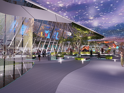 现代商业综合体景观 下沉空间 下沉商业
