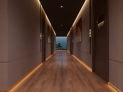 现代新中式足浴店 足浴过道走廊