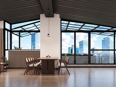 现代办公区 办公室阳台