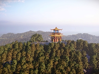 中式日式古建筑 阁楼 网红观景塔 中式塔楼 景观塔 传统阁楼