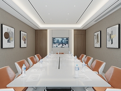 现代会议室 现代会议室 会议桌椅 小型会议室