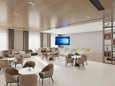 现代其他办公空间 现代办公休息区 洽谈区 休闲桌椅组合