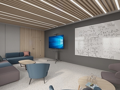 现代其他办公空间 现代办公休息区 洽谈区 休闲桌椅组合