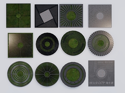 现代新中式其他景观小品 现代树篦子 现代树坑