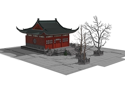 中式寺庙建筑 山西太原 古建 纯阳宫 道观宫殿 中式建筑