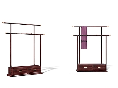 新中式中式衣架 新中式宋式美学红