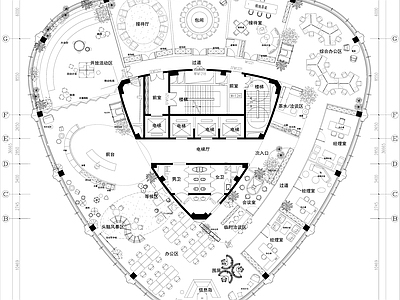 办公大堂 综合办公区 图纸 平面方案 图库 施工图