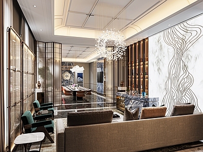 新中式轻奢包厢 餐饮 包间 餐厅包厢 会所包厢 酒店包厢