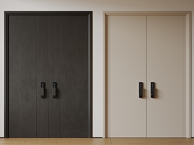 现代中古双开门 极简平开门 入户门 防盗门 通顶对开门 大门