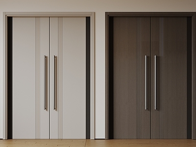 现代中古双开门 极简平开门 入户门 防盗门 通顶对开门 大门