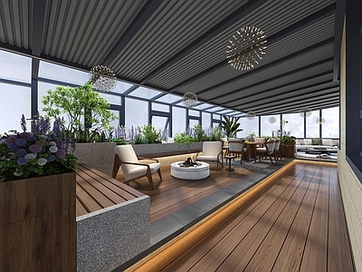 现代阳台 阳光房露台