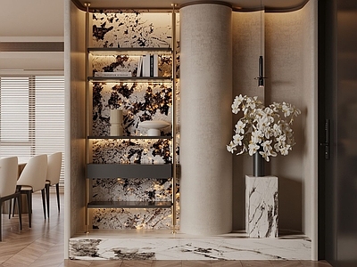 现代意式玄关 屏风玄关 端景台玄关 入户门厅 装饰性玄关