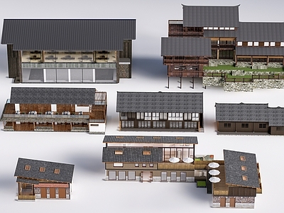 现代其他景观小建筑 新中式民宿建筑 乡村民房 民宿酒店建筑