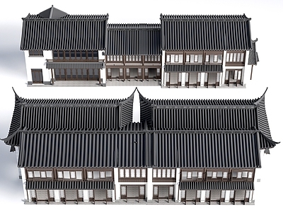 新中式其他景观小建筑 新中式商业建筑 民宿建筑