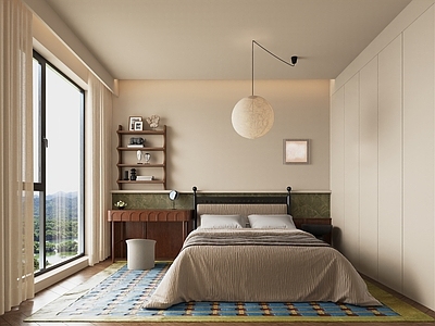 中古美式家居卧室 美式卧室 中古卧室 侘寂卧室