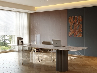 现代意式书房 客厅书房 开放式书房 别墅书房 书桌椅 沙发背景