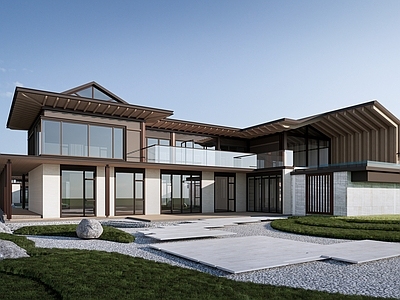 新中式其他景观小建筑 新中式示范区 民宿建筑 新中式餐饮建筑
