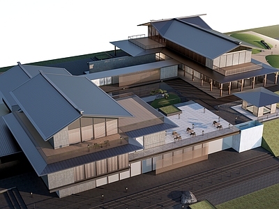 新中式其他景观小建筑 新中式示范区建筑 会所建筑 新中式餐饮建筑