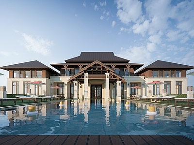 现代其他景观小建筑 示范区建筑 会所建筑 新中式餐饮建筑