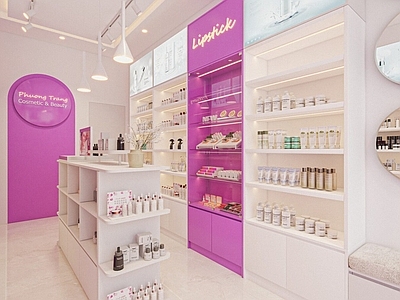 现代美妆店 现代化妆品店 美妆店 化妆品展销店