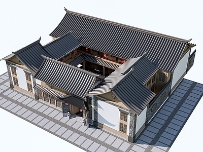 中式其他景观小建筑 中式四合院 中式院落