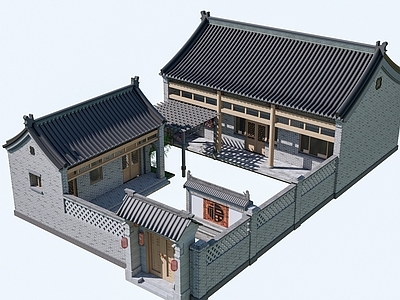 中式其他景观小建筑 中式四合院建筑 中式院落 中式屋顶建筑