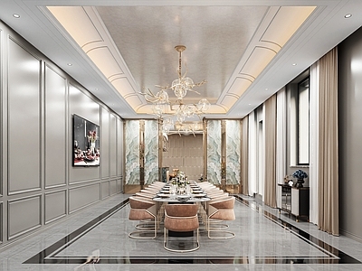 欧式法式西餐厅 餐厅 长桌餐厅 包间 西餐 宴会