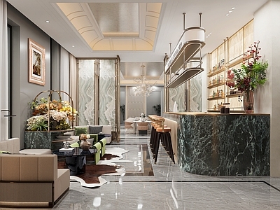 法式美式包厢 餐厅包厢 会所包厢 餐厅 长桌 吧台