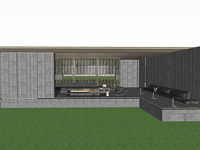 现代新中式廊架 新中式轻奢廊架 现代禅意小区廊架 极简金属线条廊架 围合式景观廊架 别墅庭院休闲廊架