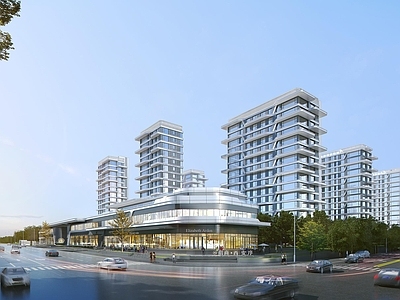 现代小区建筑 曲线住宅 招商豪宅 序