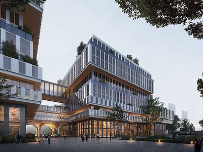 现代办公楼 现代 办公楼 建筑立面 多层办公楼模