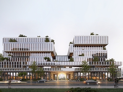 现代办公楼 现代 办公楼 建筑立面 多层办公楼模