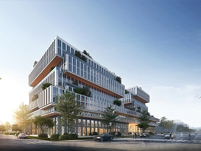 现代办公楼 现代 办公楼 建筑立面 多层办公楼模