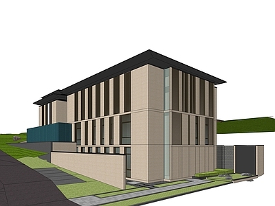 新中式现代酒店建筑 温泉酒店建筑 酒店大门 山地酒店建筑