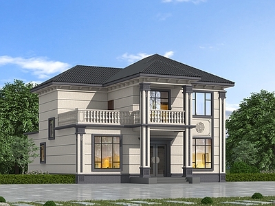 中式独栋别墅 自建房别墅