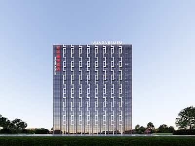 现代简约办公楼 办公楼 星级酒店 高级酒店 万达嘉华酒店 多层办公楼