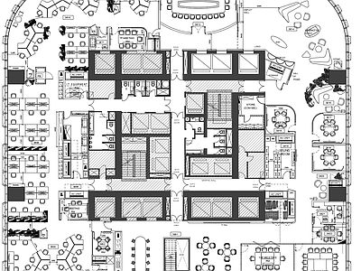 现代整体办公空间 会议 接待 休闲区 开放办公 共享办公 施工图